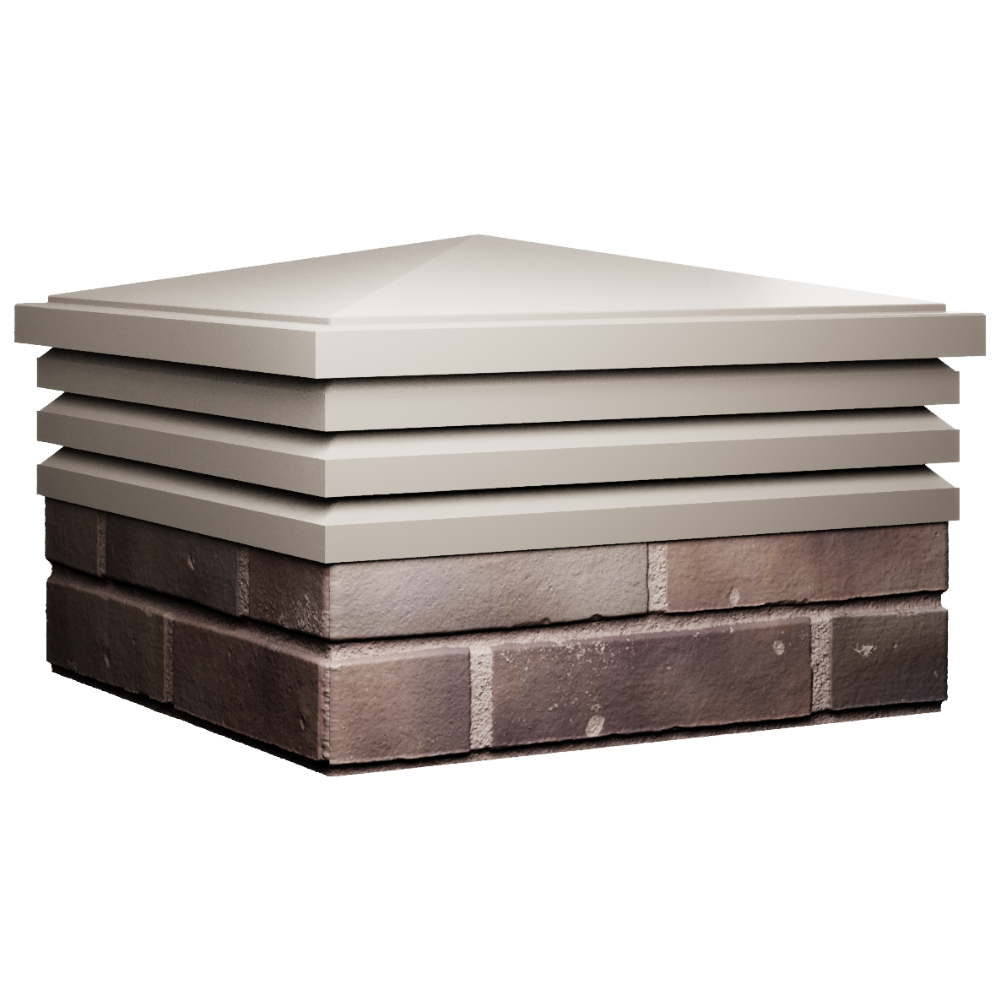 Колпак Zking Бона ХайТек Бежевый на столб 2х2 кирпича (513х513мм) в Новосибирске фото