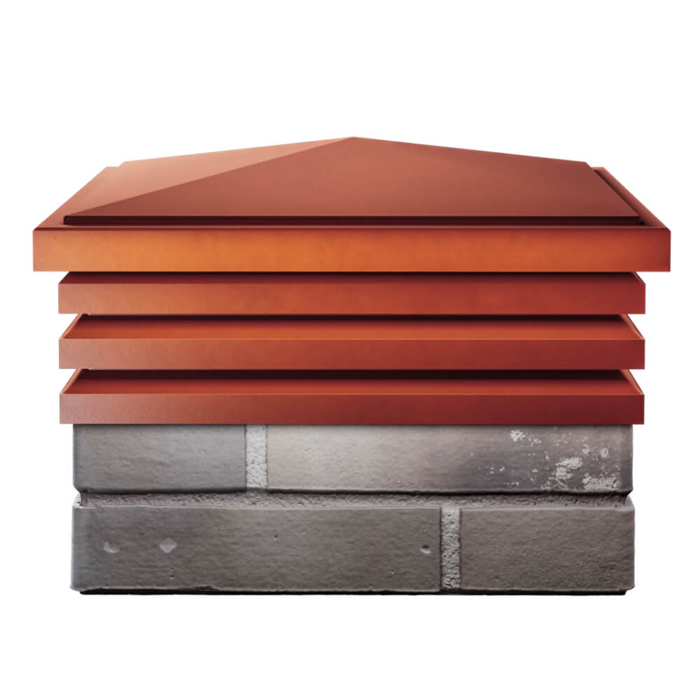 Колпак Zking Бона ХайТек Красный на столб 1.5х1.5 кирпича (385х385мм) Новосибирск фото