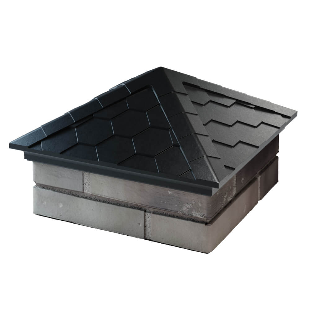 Колпак Zking Эверест Черный на столб 1.5х1.5 кирпича (390х390мм) в Новосибирске фото