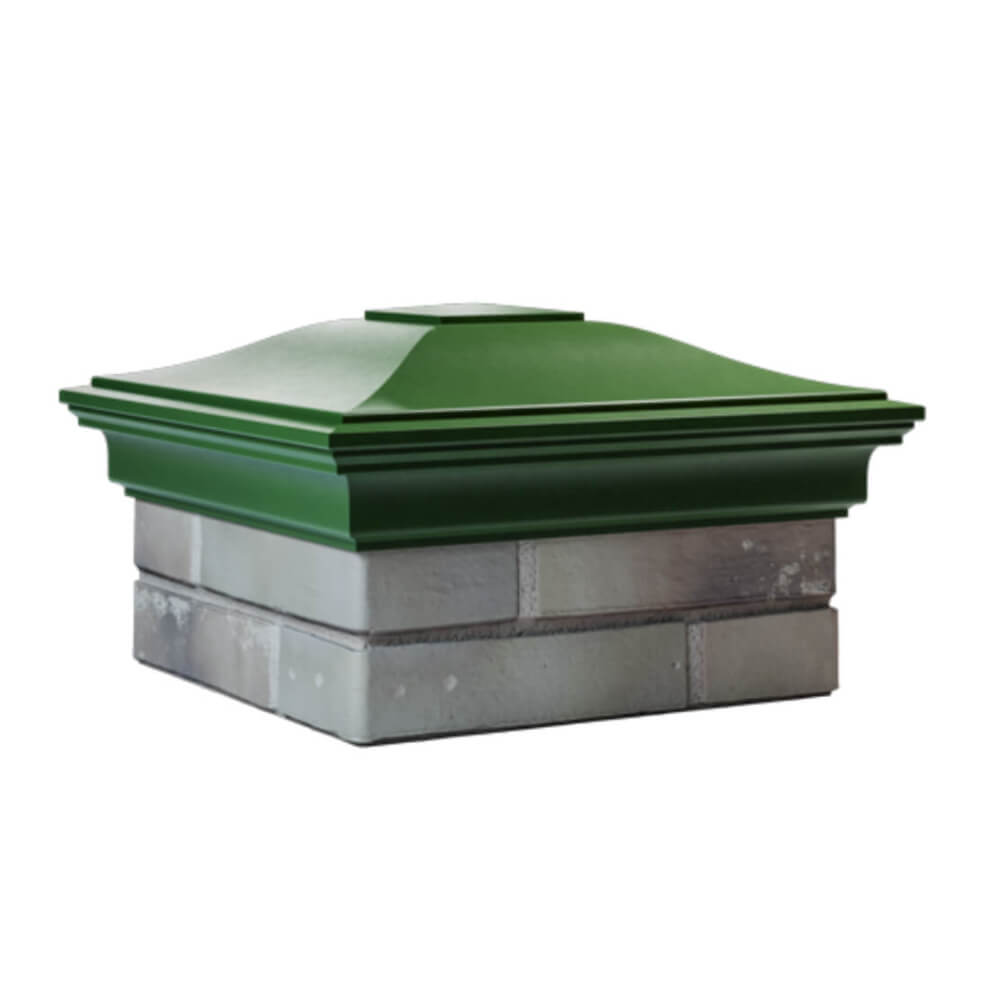 Колпак Zking Монблан Зеленый на столб 1.5х1.5 еврокирпича 0.7НФ (355х355мм) в Новосибирске фото