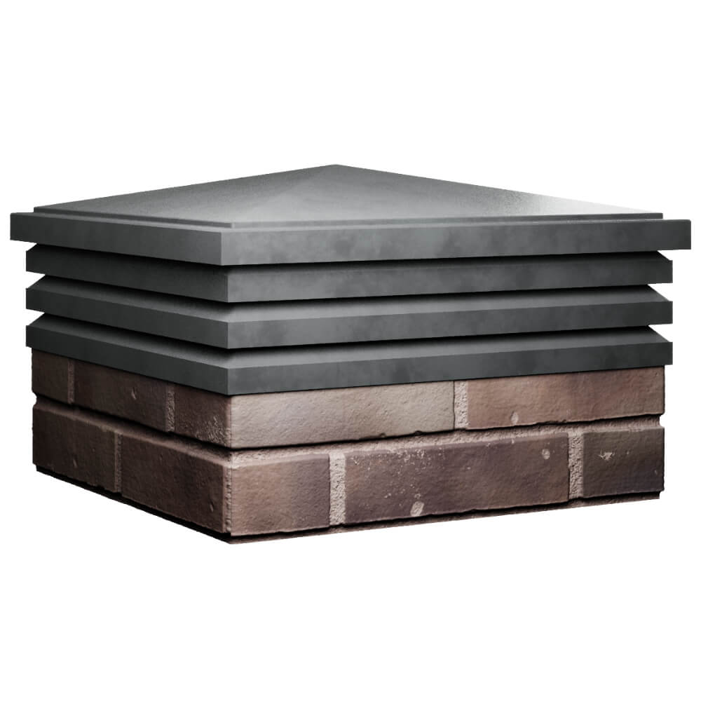 Колпак Zking Бона ХайТек Серый на столб 2х2 кирпича (513х513мм) в Новосибирске фото