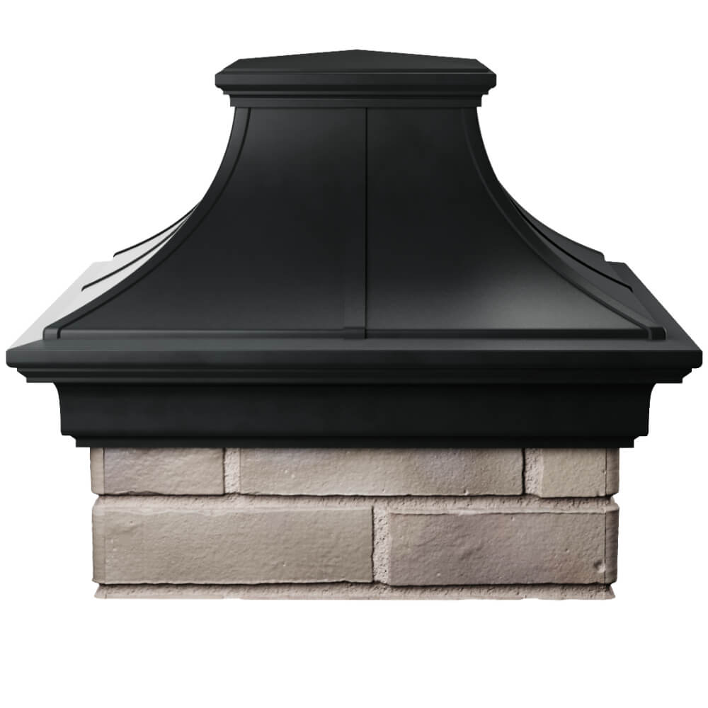 Колпак Zking Монблан Премиум Черный на столб 1.5х1.5 кирпича (385х385мм) Новосибирск фото