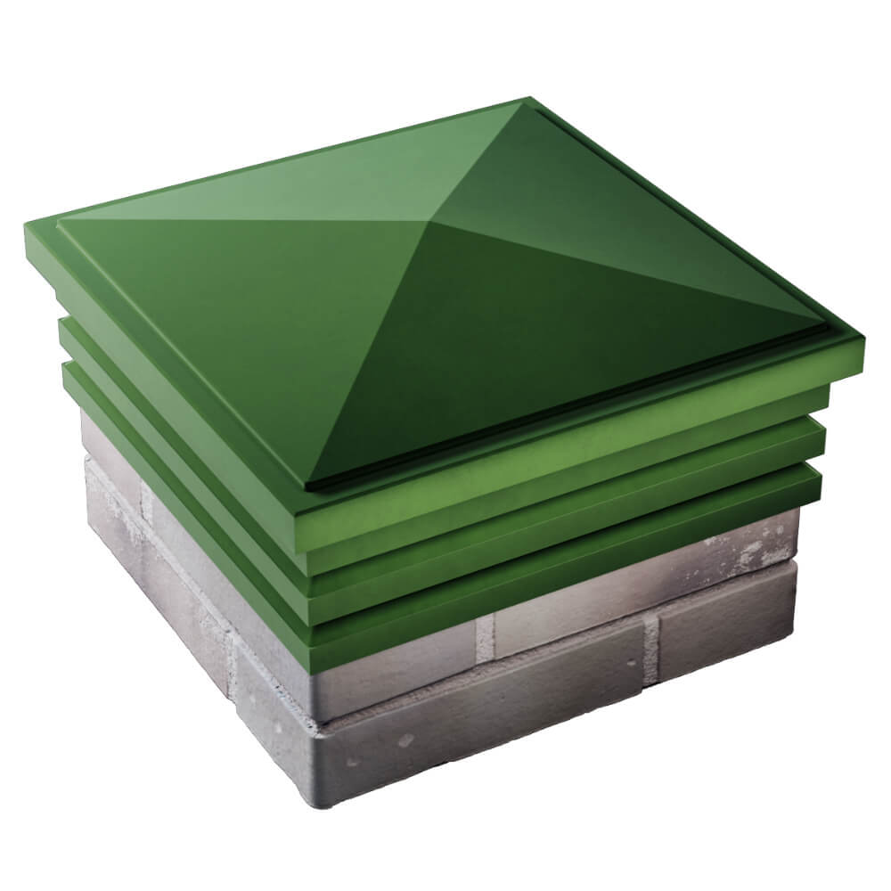 Колпак Zking Бона ХайТек Зеленый на столб 1.5х1.5 кирпича (385х385мм) в Новосибирске фото