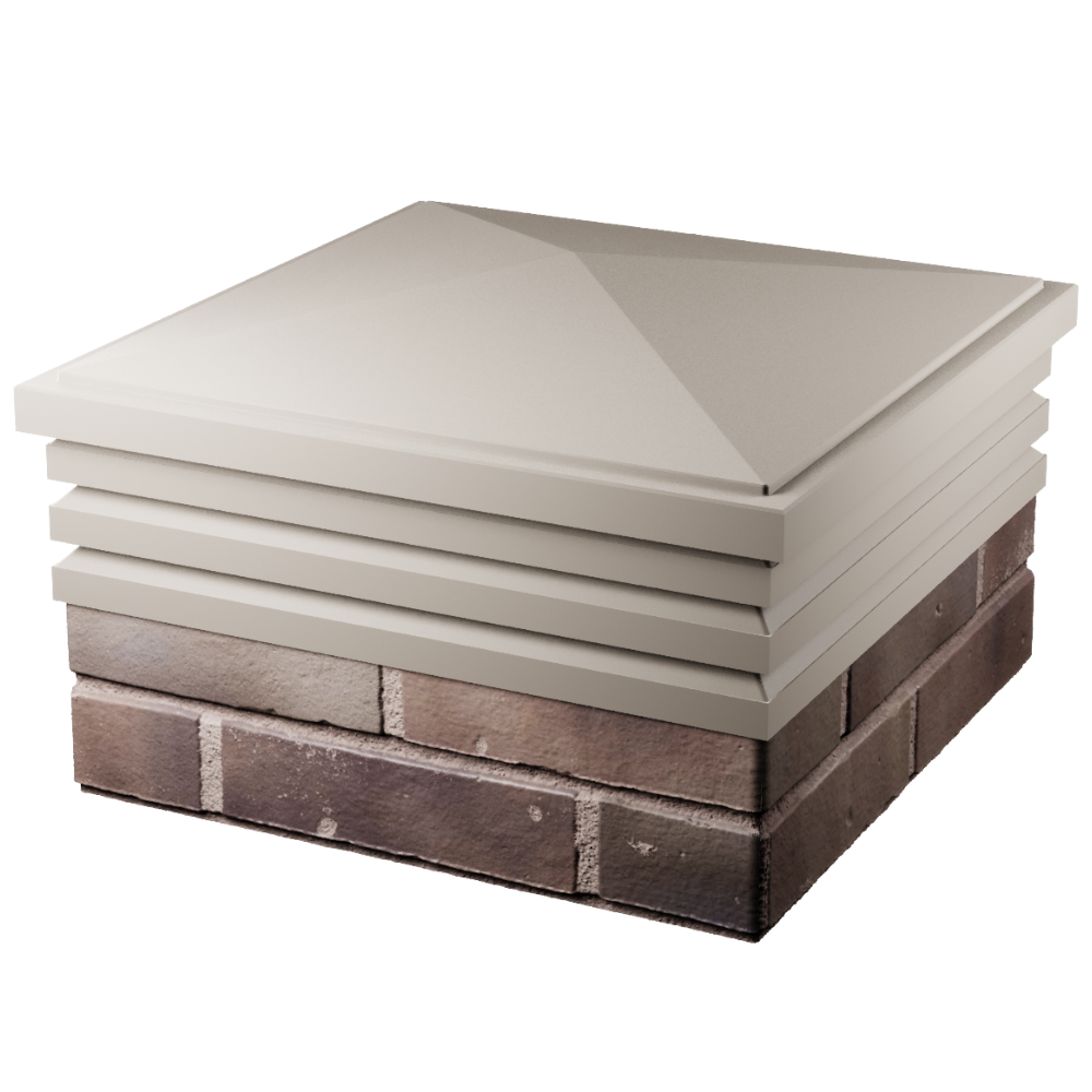 Колпак Zking Бона ХайТек Бежевый на столб 2х2 кирпича (513х513мм) в Новосибирске фото