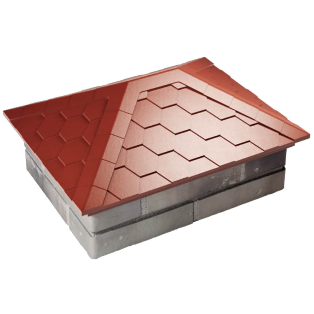 Колпак Zking Эверест Красный на столб 2х1.5 кирпича (520х390мм) Новосибирск фото