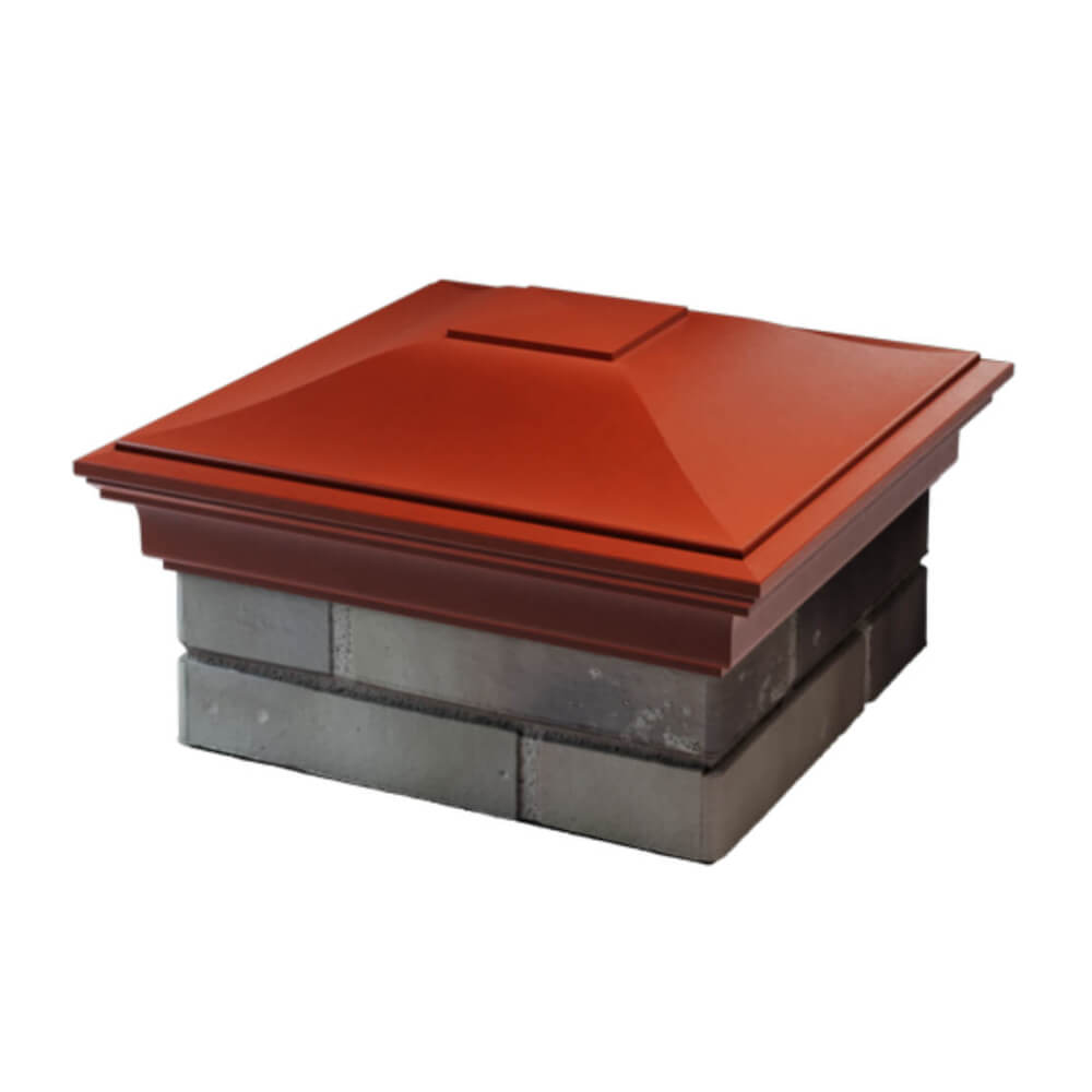 Колпак Zking Монблан Красный на столб 1.5х1.5 еврокирпича 0.7НФ (355х355мм) в Новосибирске фото