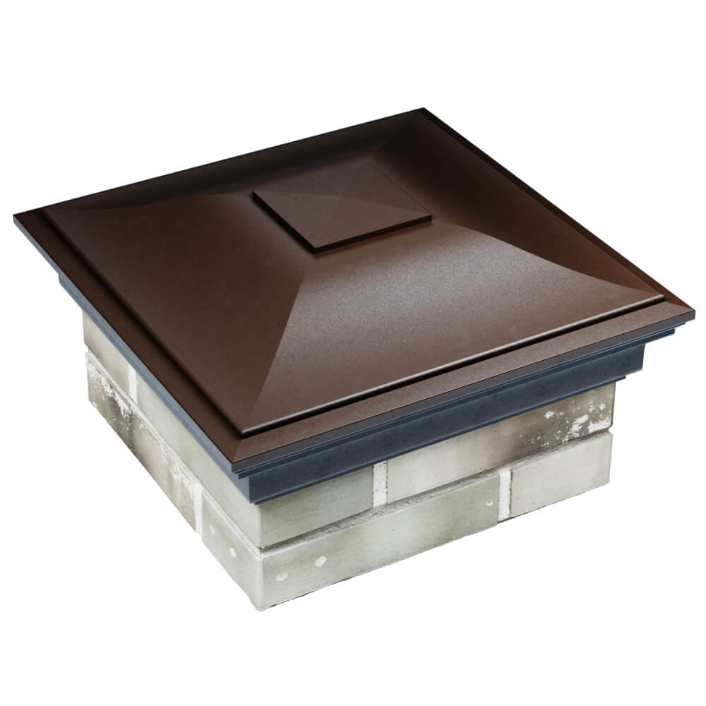 Колпак Zking Монблан Коричневый на столб 1.5х1.5 кирпича (385х385мм) в Новосибирске фото