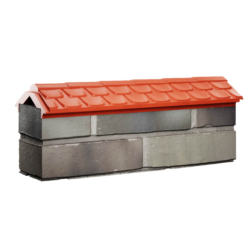 Парапет Zking Эльбрус Красный с посадкой на 0.5 кирпича (130мм) Новосибирск фото