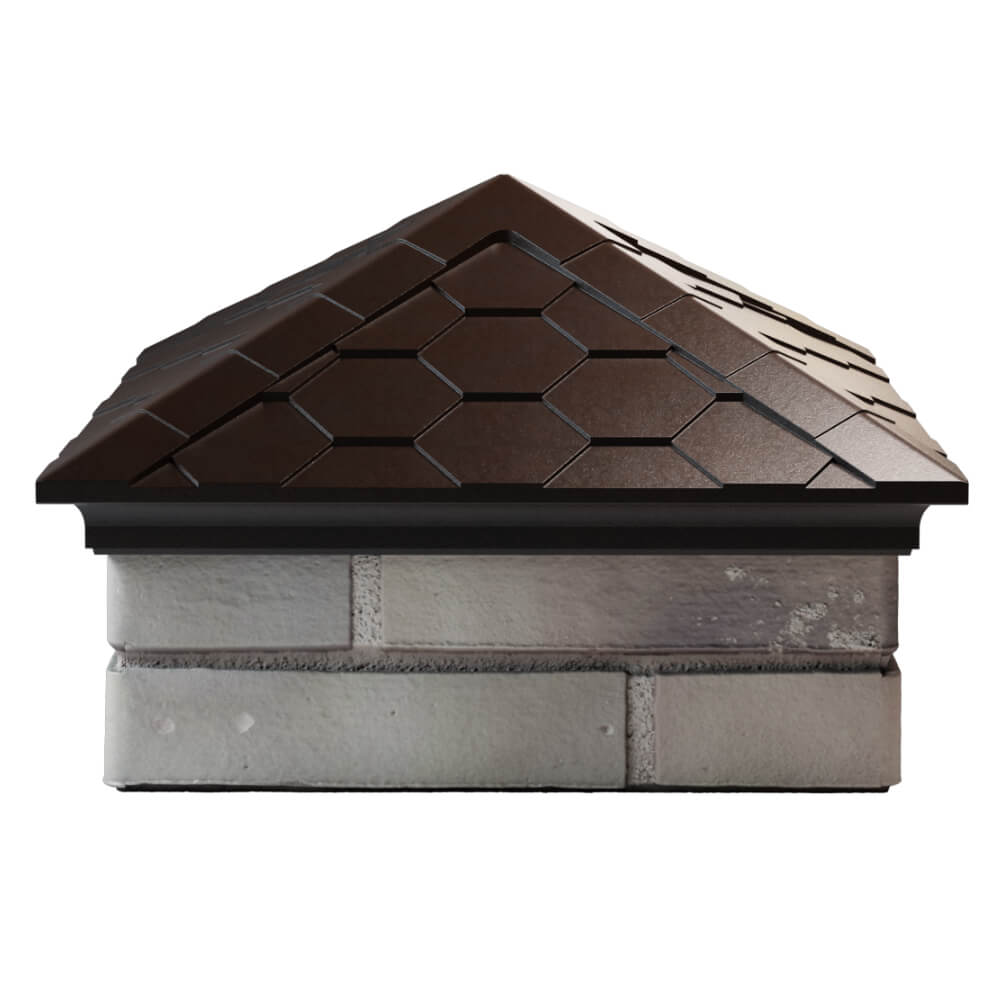 Колпак Zking Эверест Коричневый на столб 1.5х1.5 кирпича (390х390мм) Новосибирск фото