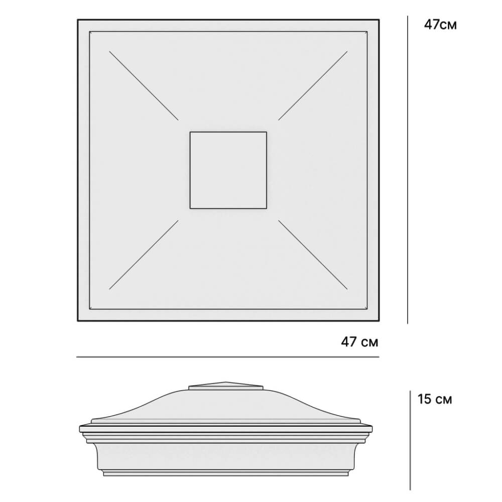 Колпак Zking Монблан Красный на столб 1.5х1.5 кирпича (385х385мм) в Новосибирске фото