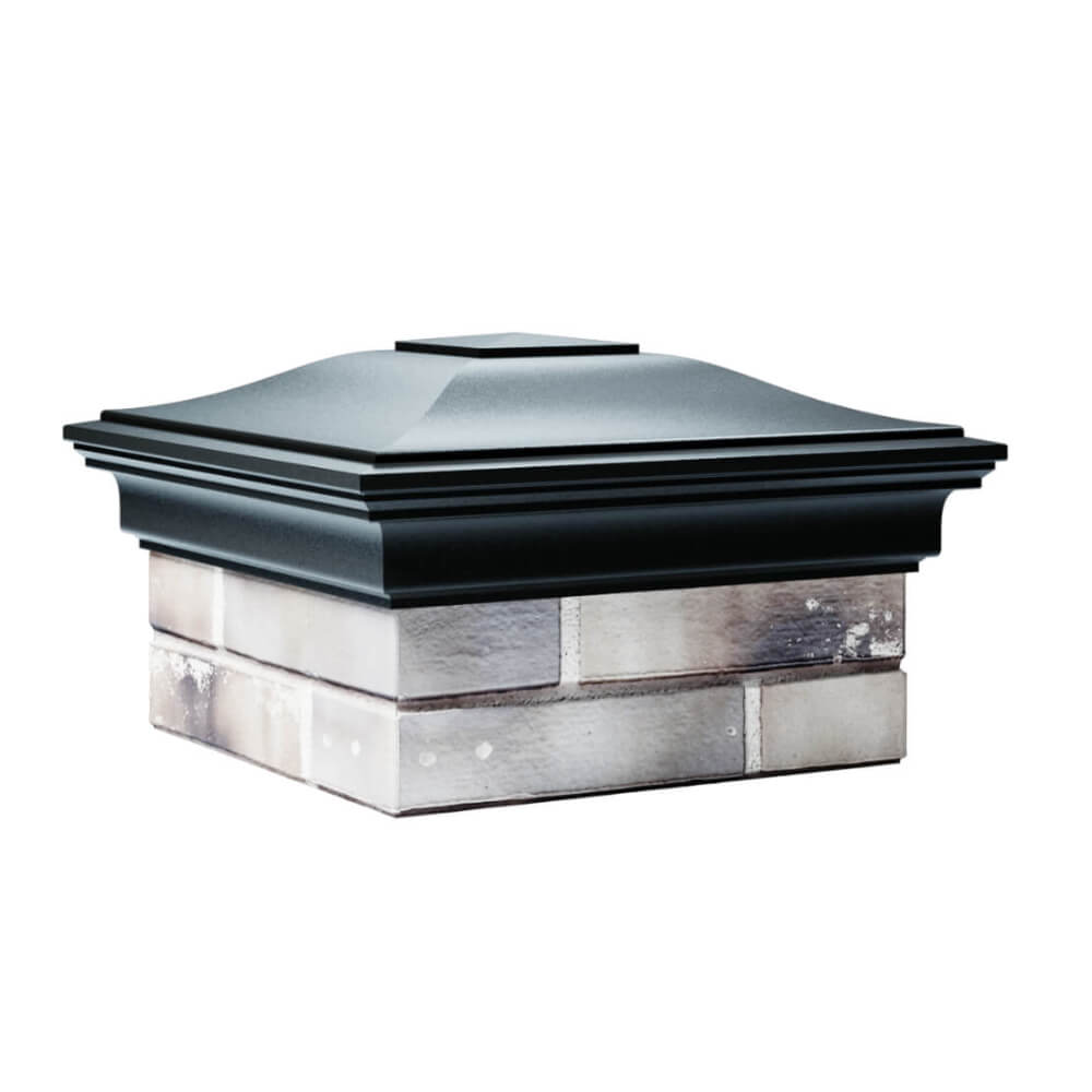 Колпак Zking Монблан Черный на столб 1.5х1.5 еврокирпича 0.7НФ (355х355мм) в Новосибирске фото