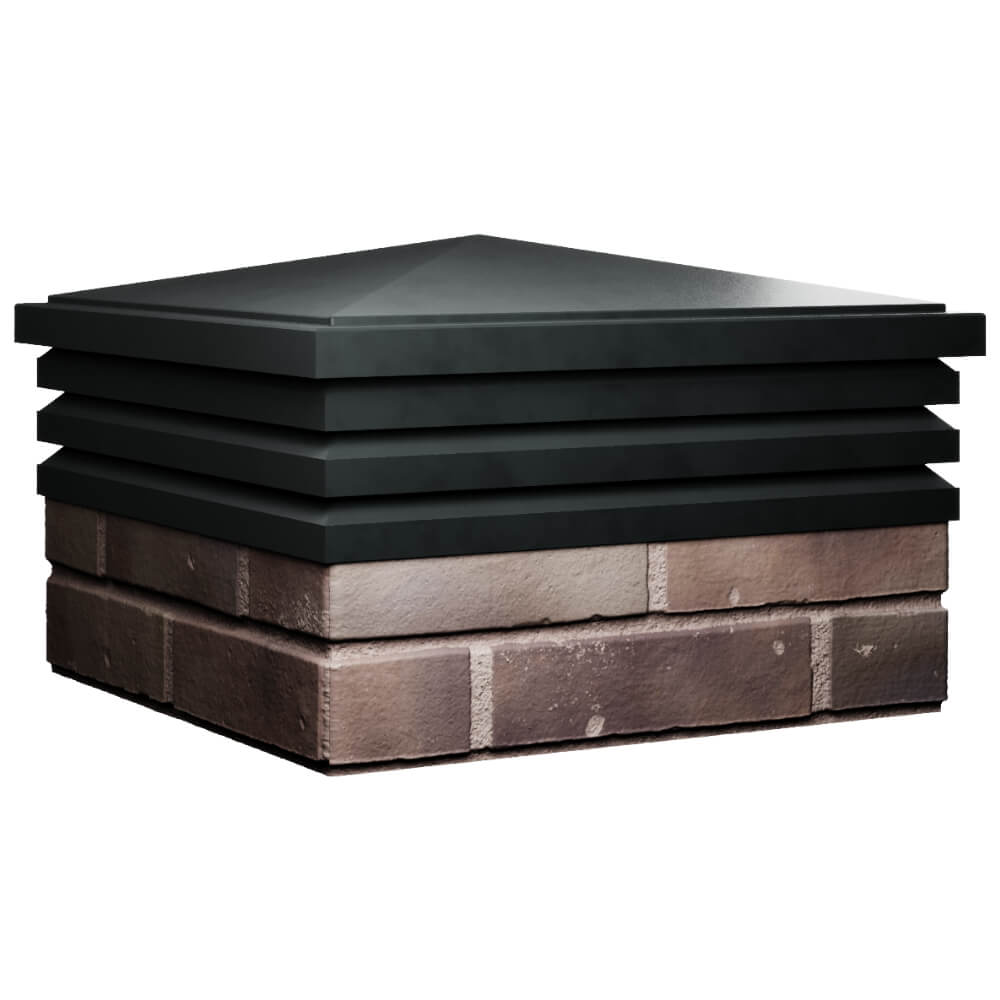 Колпак Zking Бона ХайТек Черный на столб 2х2 кирпича (513х513мм) в Новосибирске фото