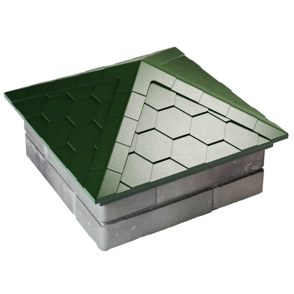 Колпак Zking Эверест Зеленый на столб 1.5х1.5 кирпича (390х390мм) в Новосибирске фото