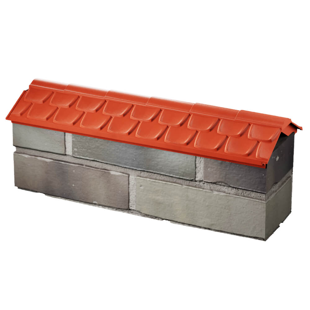 Парапет Zking Эльбрус Красный с посадкой на 0.5 кирпича (130мм) в Новосибирске фото