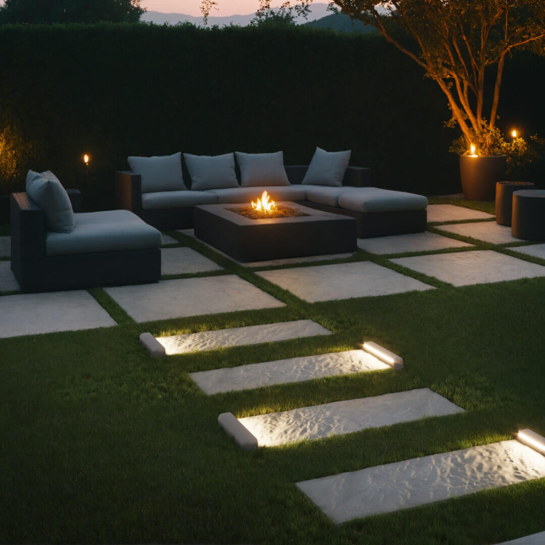 LED Светильник для шаговой плиты STONE Светлая Галька 330х75х98мм в Новосибирске фото