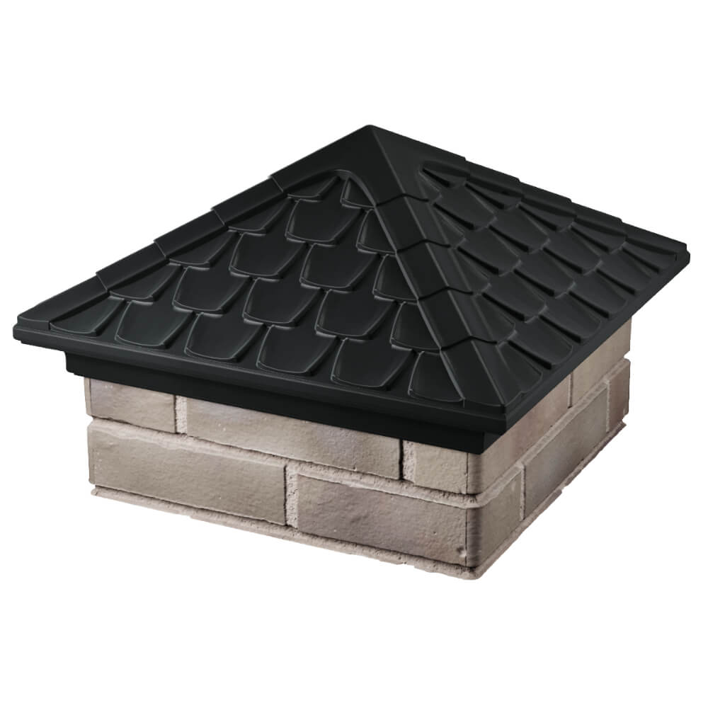 Колпак Zking Эльбрус Черный на столб 1.5х1.5 кирпича (385х385мм) в Новосибирске фото