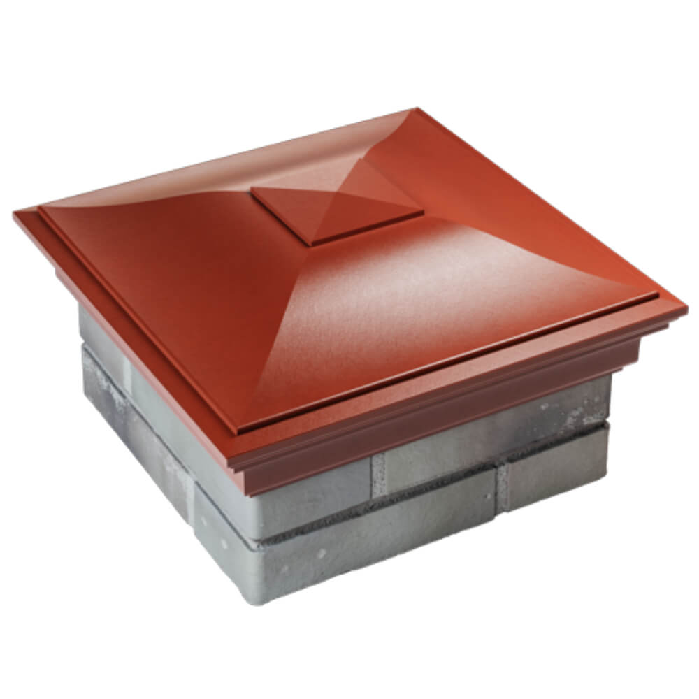 Колпак Zking Монблан Красный на столб 1.5х1.5 кирпича (385х385мм) в Новосибирске фото