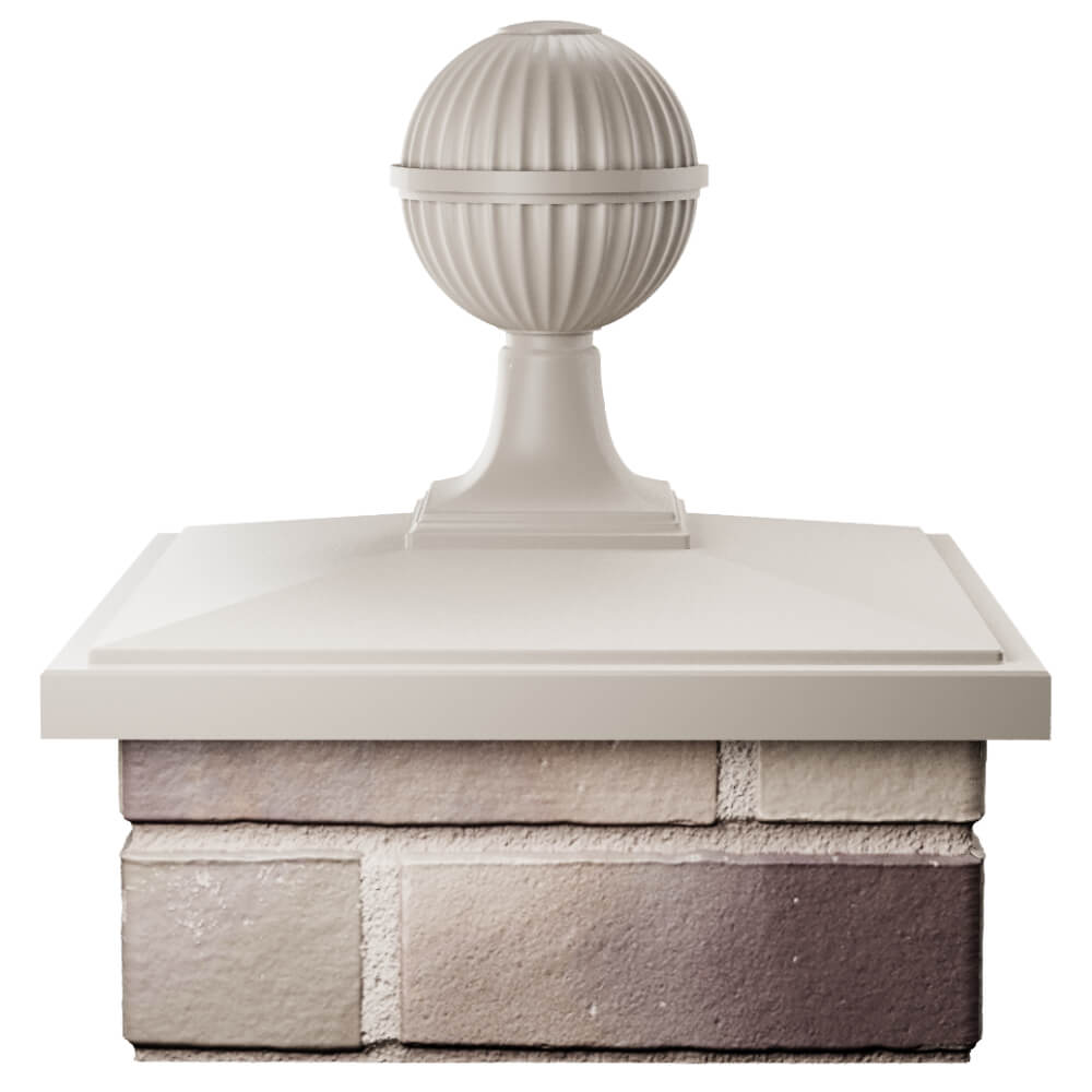 Колпак Zking БонаМоно Бежевый с шаром на столб 1.5х1.5 кирпича (385х385, 400х400мм) в сборе Новосибирск фото