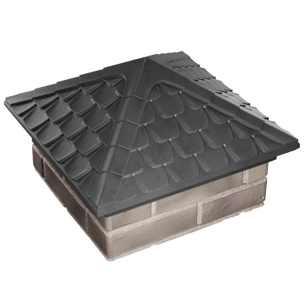 Колпак Zking Эльбрус Серый на столб 1.5х1.5 кирпича (385х385мм) в Новосибирске фото