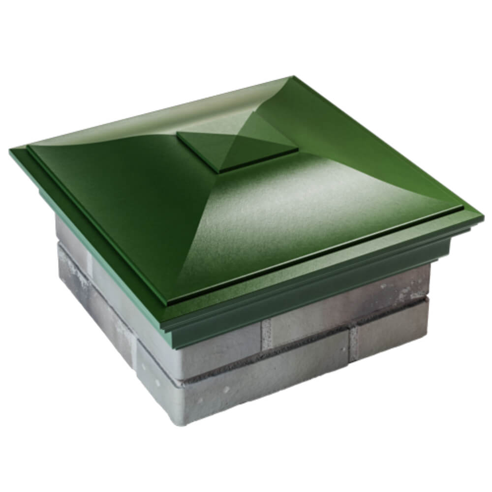 Колпак Zking Монблан Зеленый на столб 1.5х1.5 кирпича (385х385мм) в Новосибирске фото