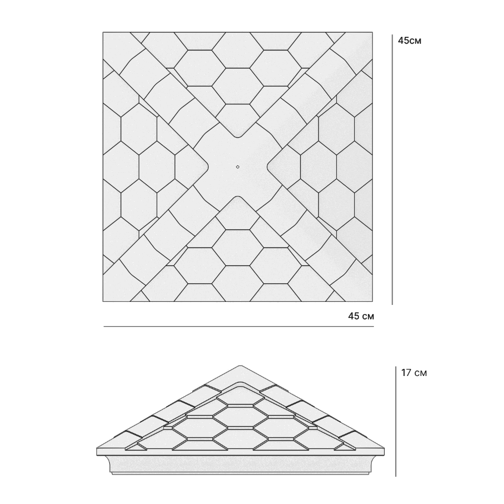 Колпак Zking Эверест Бежевый на столб 1.5х1.5 кирпича (390х390мм) в Новосибирске фото