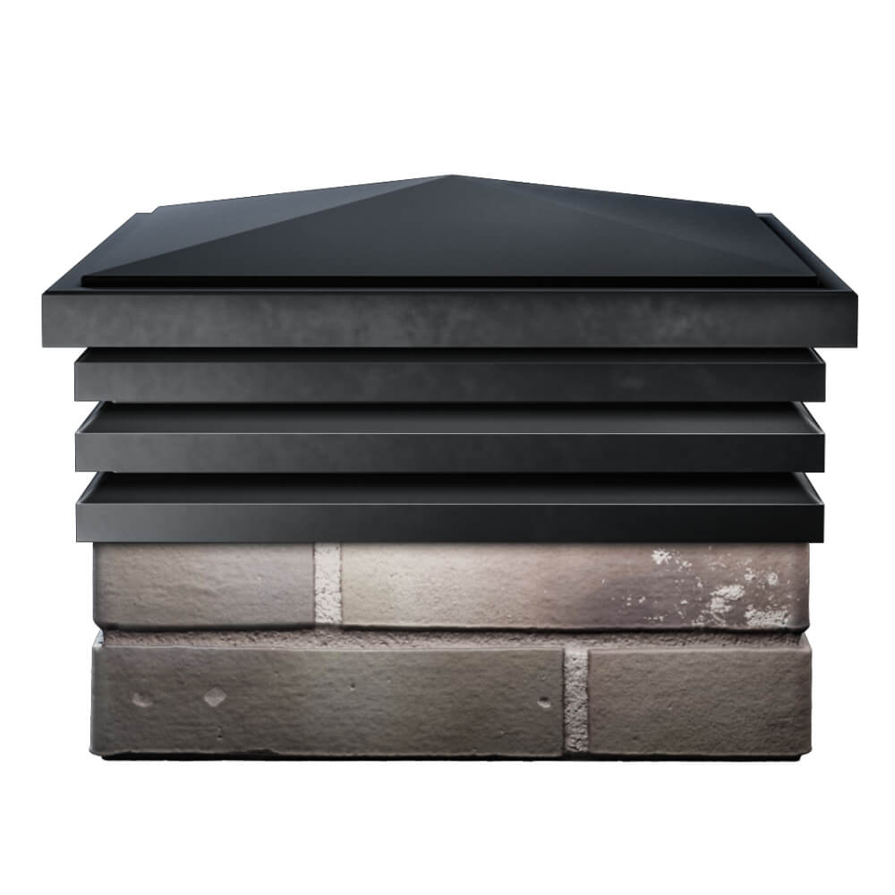 Колпак Zking Бона ХайТек Черный на столб 1.5х1.5 кирпича (385х385мм) Новосибирск фото