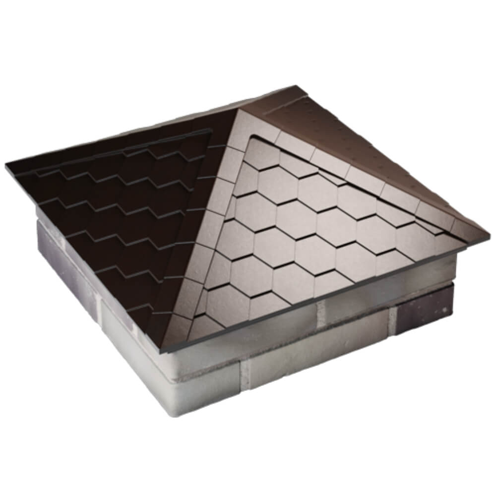 Колпак Zking Эверест Коричневый на столб 2х2 кирпича (535х535мм) Новосибирск фото