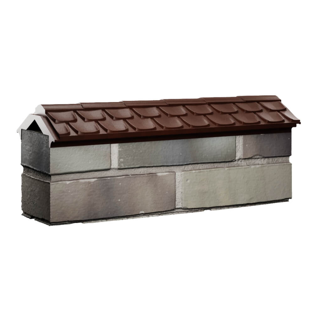 Парапет Zking Эльбрус Коричневый с посадкой на 0.5 кирпича (130мм) Новосибирск фото