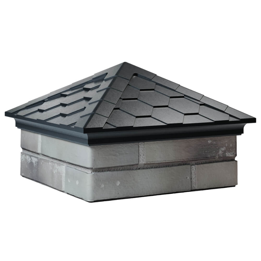 Колпак Zking Эверест Черный на столб 1.5х1.5 кирпича (390х390мм) в Новосибирске фото