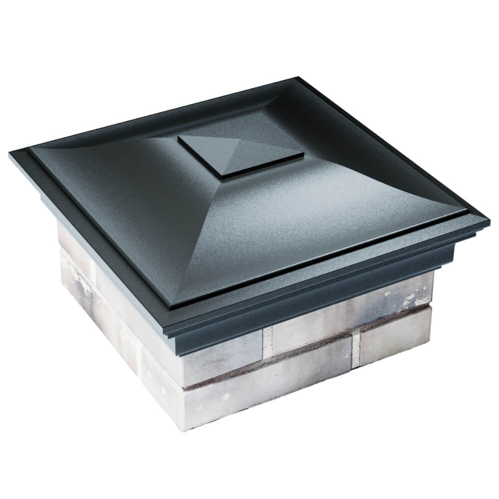 Колпак Zking Монблан Черный на столб 1.5х1.5 кирпича (385х385мм) в Новосибирске фото