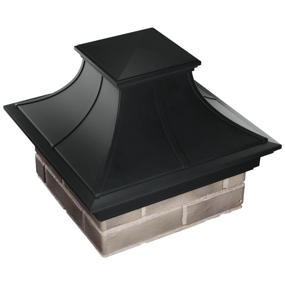 Колпак Zking Монблан Премиум Черный на столб 1.5х1.5 кирпича (385х385мм) в Новосибирске фото