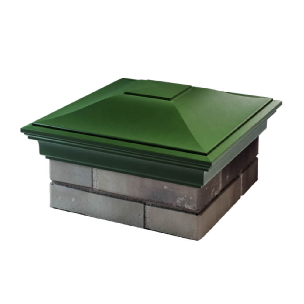 Колпак Zking Монблан Зеленый на столб 1.5х1.5 еврокирпича 0.7НФ (355х355мм) в Новосибирске фото