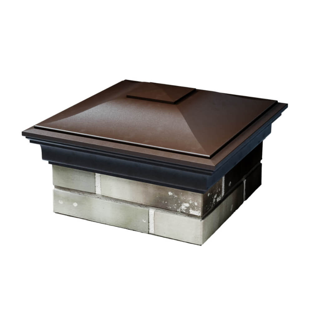 Колпак Zking Монблан Коричневый на столб 1.5х1.5 еврокирпича 0.7НФ (355х355мм) в Новосибирске фото