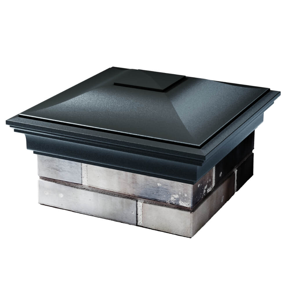 Колпак Zking Монблан Черный на столб 1.5х1.5 кирпича (385х385мм) в Новосибирске фото