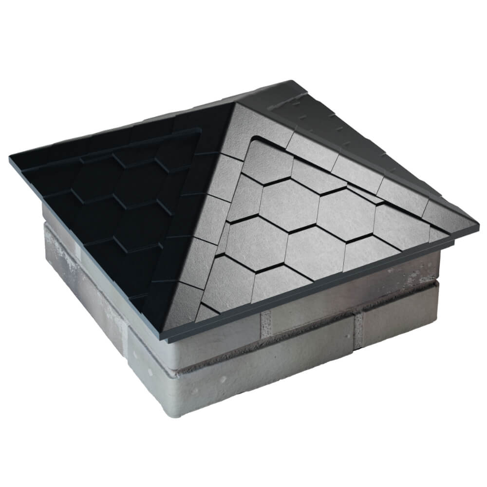 Колпак Zking Эверест Черный на столб 1.5х1.5 кирпича (390х390мм) в Новосибирске фото