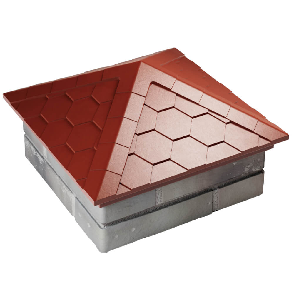 Колпак Zking Эверест Красный на столб 1.5х1.5 кирпича (390х390мм) в Новосибирске фото