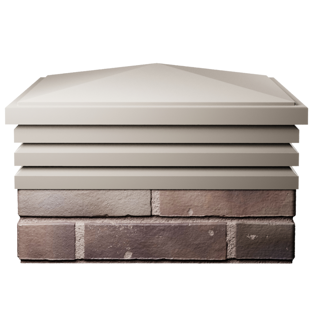 Колпак Zking Бона ХайТек Бежевый на столб 2х2 кирпича (513х513мм) Новосибирск фото