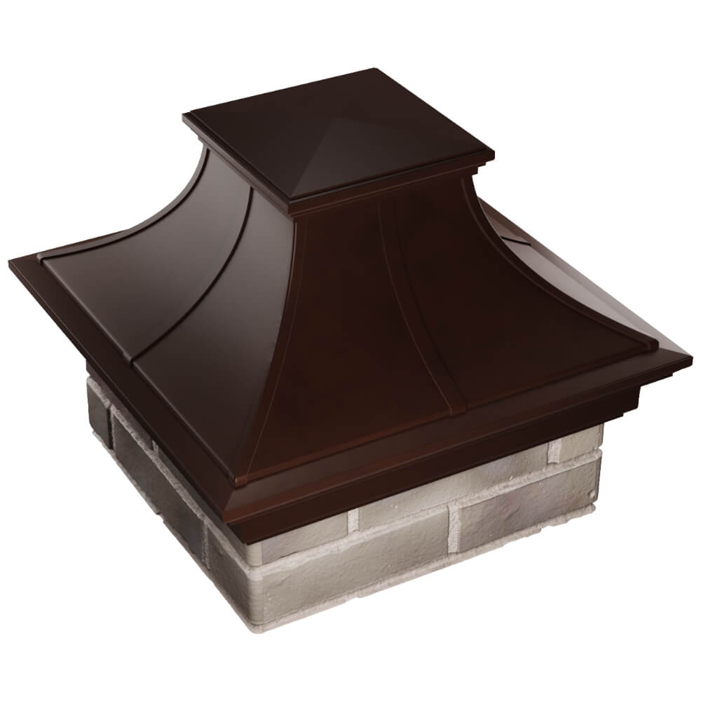 Колпак Zking Монблан Премиум Коричневый на столб 1.5х1.5 кирпича (385х385мм) в Новосибирске фото