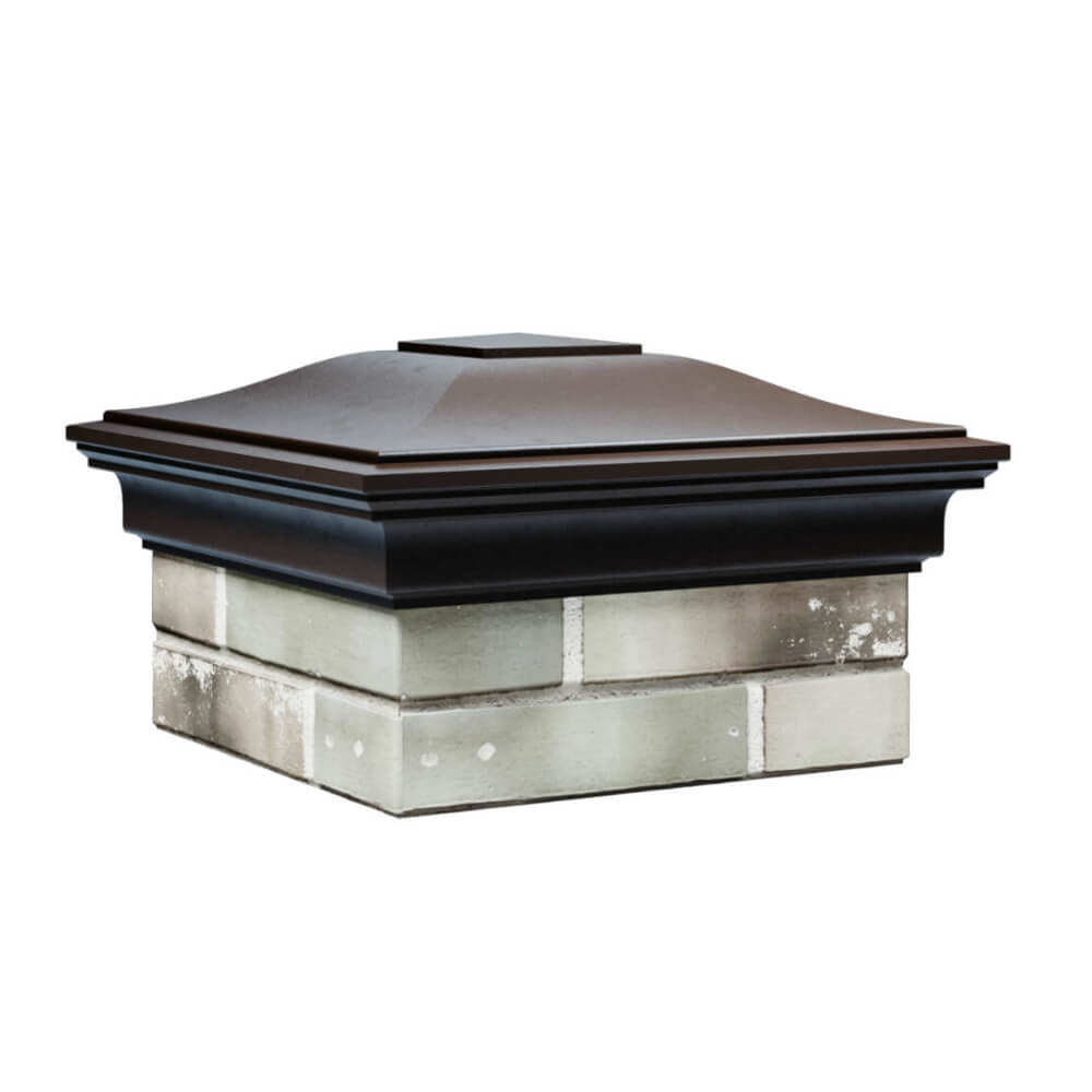 Колпак Zking Монблан Коричневый на столб 1.5х1.5 еврокирпича 0.7НФ (355х355мм) в Новосибирске фото