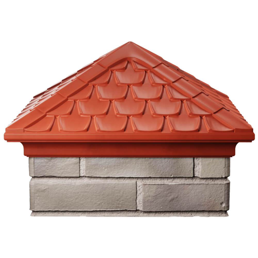 Колпак Zking Эльбрус Красный на столб 1.5х1.5 кирпича (385х385мм) Новосибирск фото