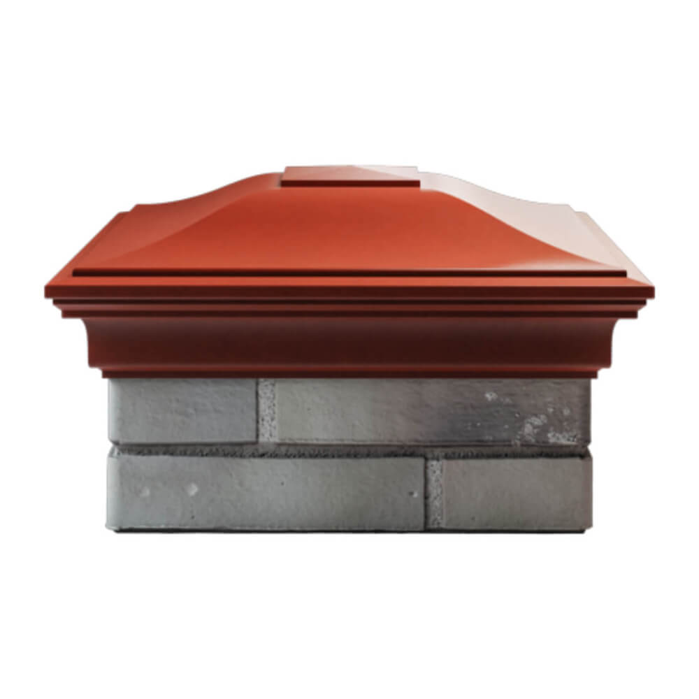 Колпак Zking Монблан Красный на столб 1.5х1.5 еврокирпича 0.7НФ (355х355мм) Новосибирск фото