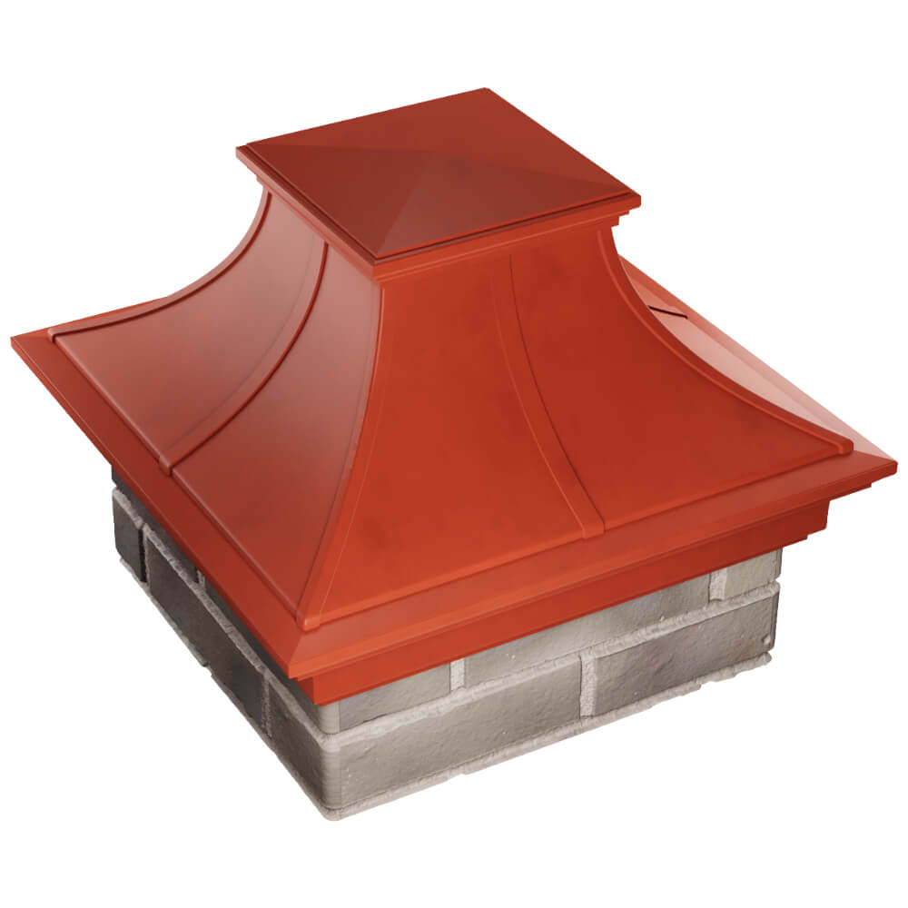 Колпак Zking Монблан Премиум Красный на столб 1.5х1.5 кирпича (385х385мм) в Новосибирске фото