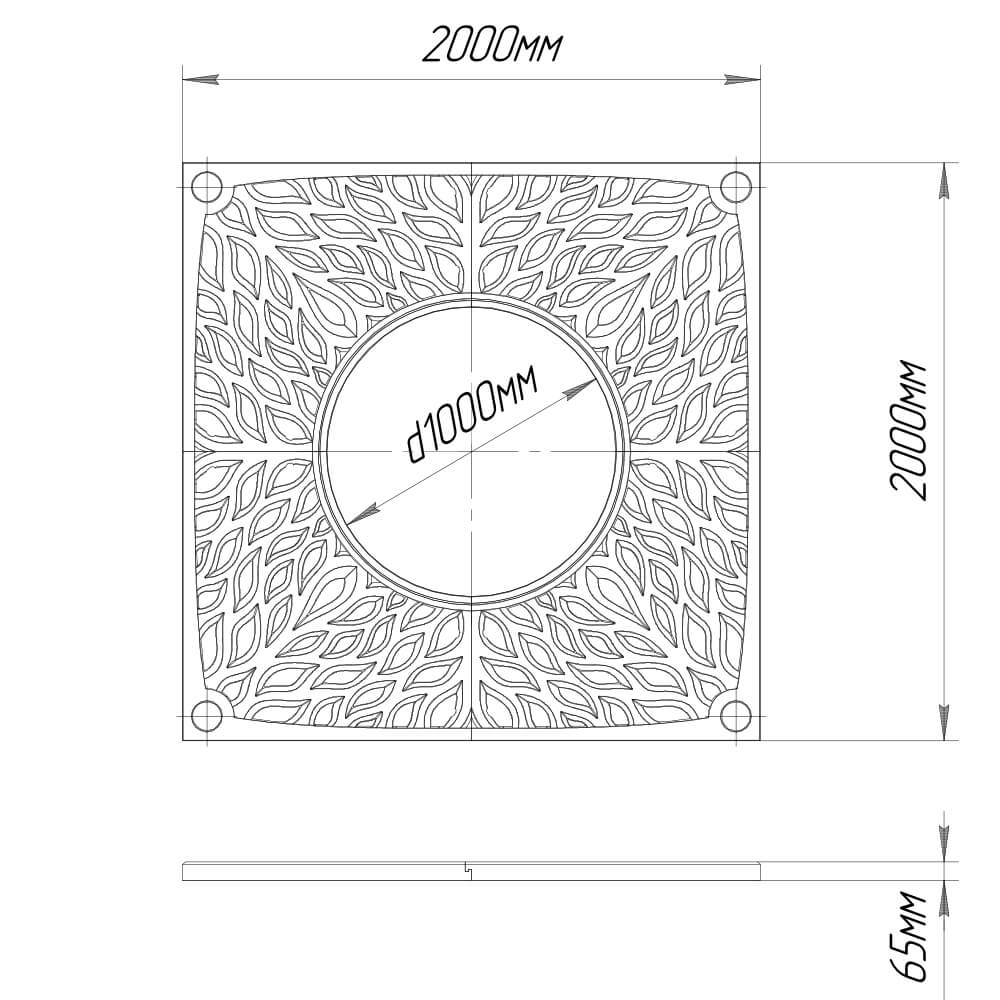 Приствольная решетка для дерева ZKING CRUST 2х2м Черная в Новосибирске фото