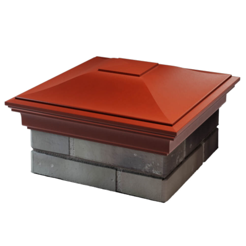 Колпак Zking Монблан Красный на столб 1.5х1.5 кирпича (385х385мм) в Новосибирске фото