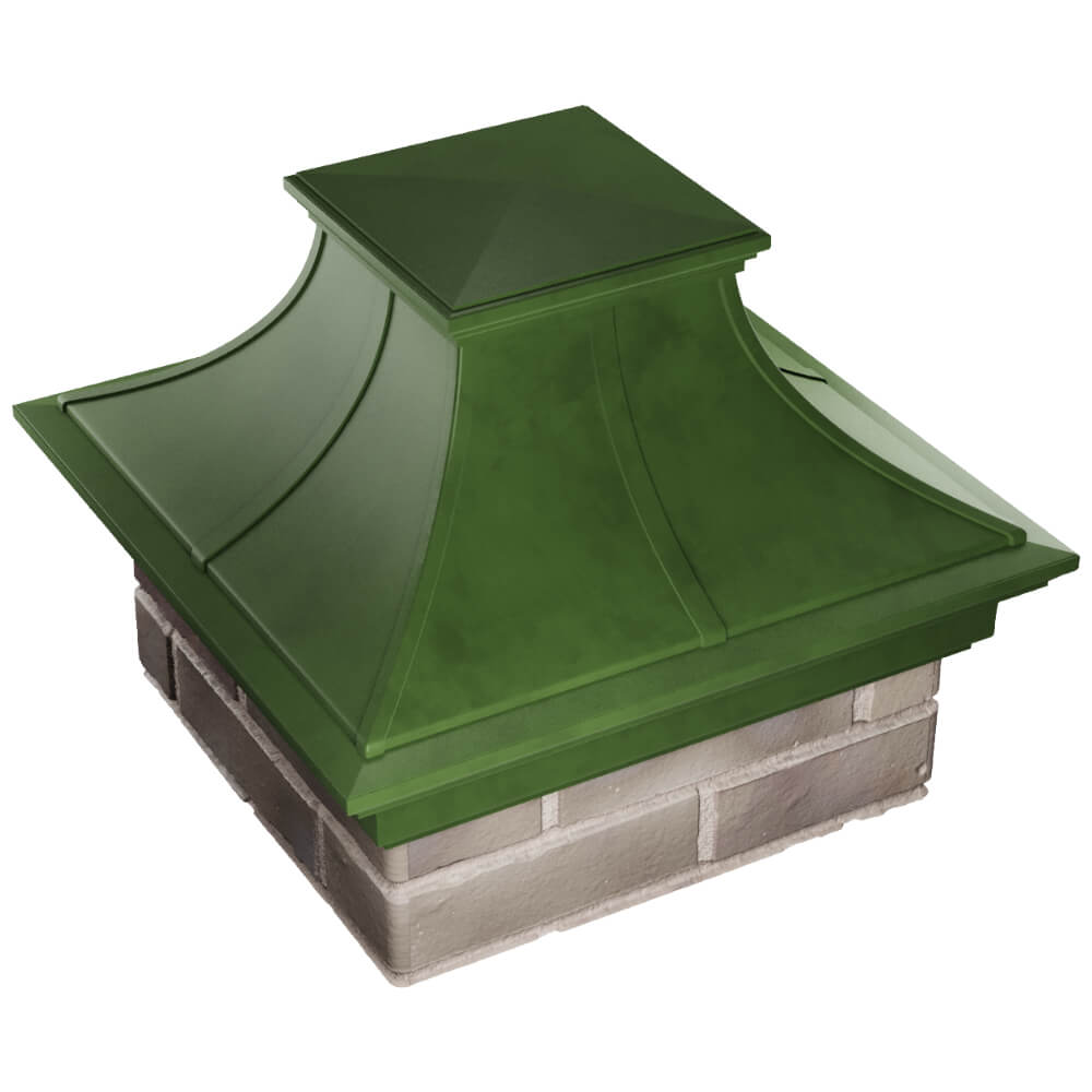 Колпак Zking Монблан Премиум Зеленый на столб 1.5х1.5 кирпича (385х385мм) в Новосибирске фото