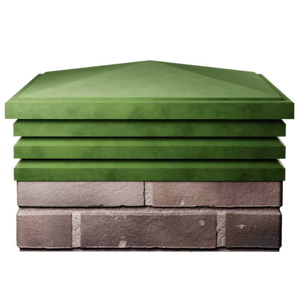 Колпак Zking Бона ХайТек Зеленый на столб 2х2 кирпича (513х513мм) Новосибирск фото