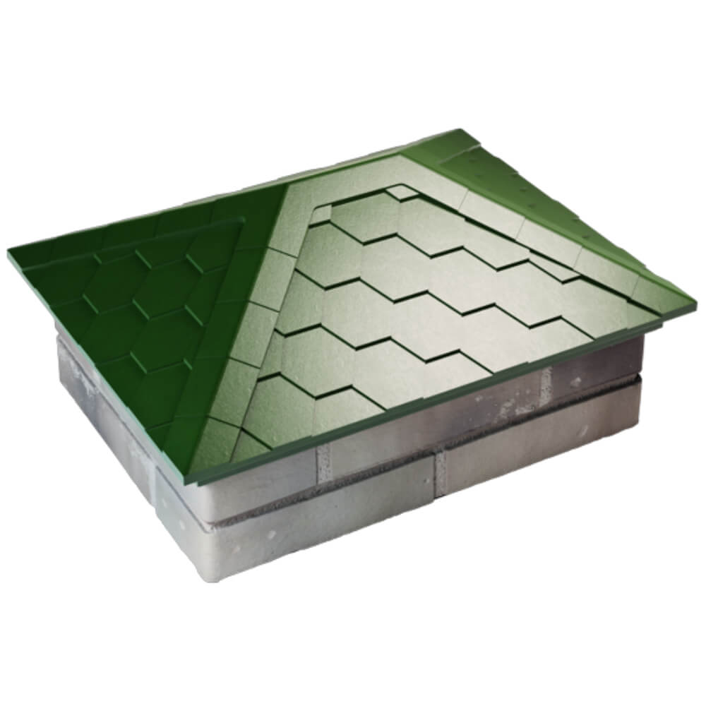 Колпак Zking Эверест Зеленый на столб 2х1.5 кирпича (520х390мм) Новосибирск фото