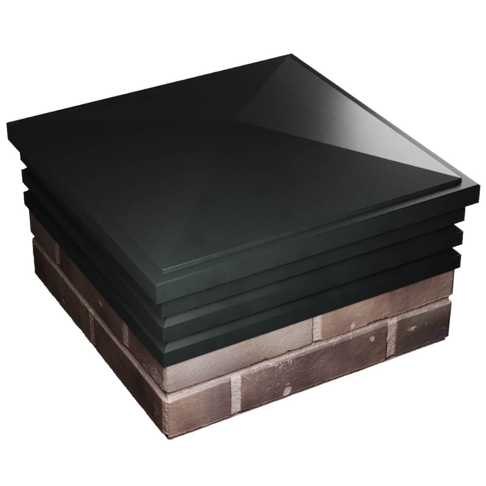 Колпак Zking Бона ХайТек Черный на столб 2х2 кирпича (513х513мм) в Новосибирске фото