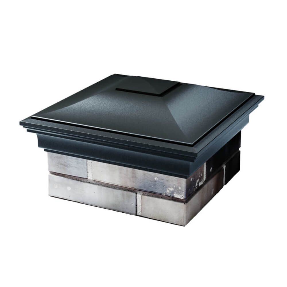 Колпак Zking Монблан Черный на столб 1.5х1.5 еврокирпича 0.7НФ (355х355мм) в Новосибирске фото