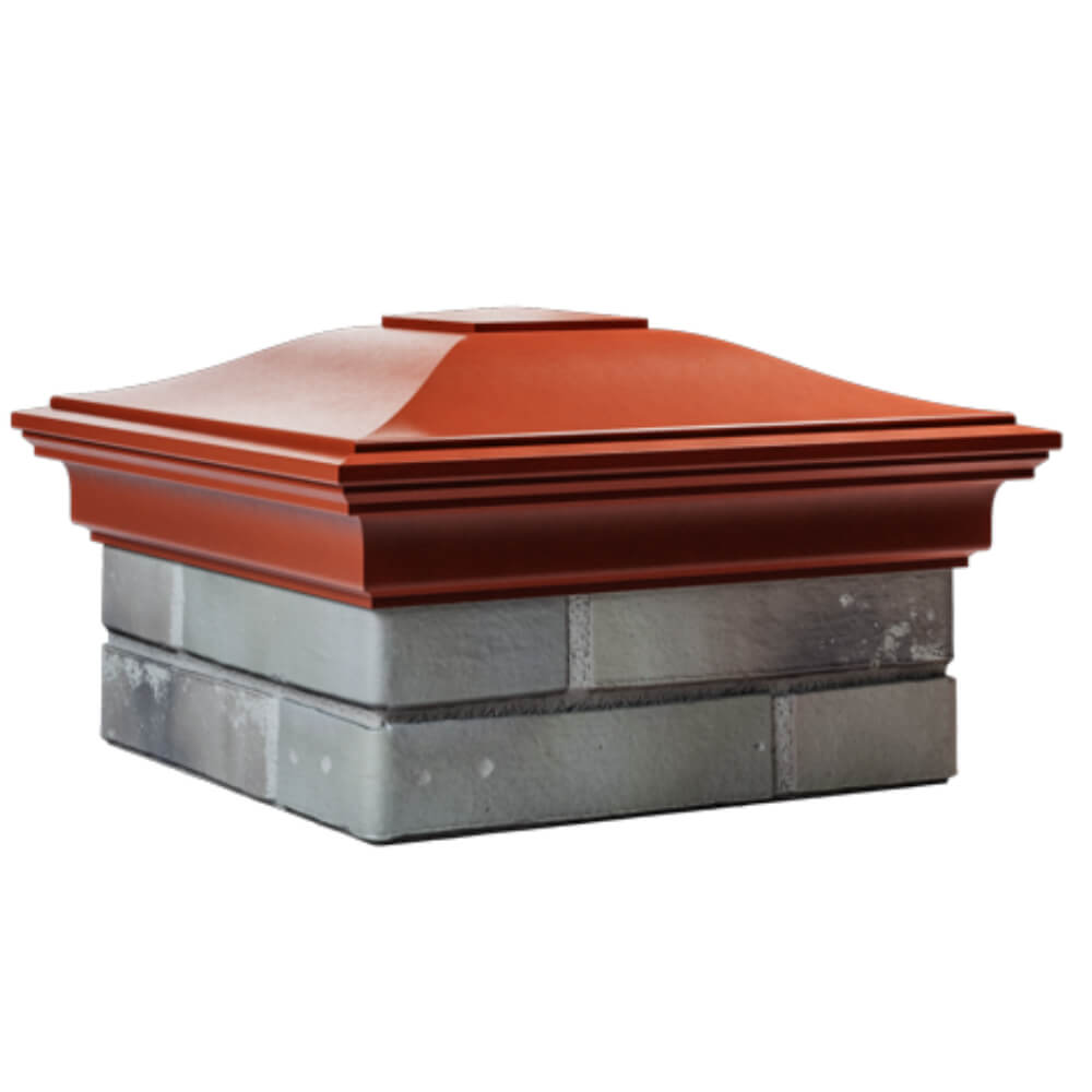 Колпак Zking Монблан Красный на столб 1.5х1.5 кирпича (385х385мм) в Новосибирске фото